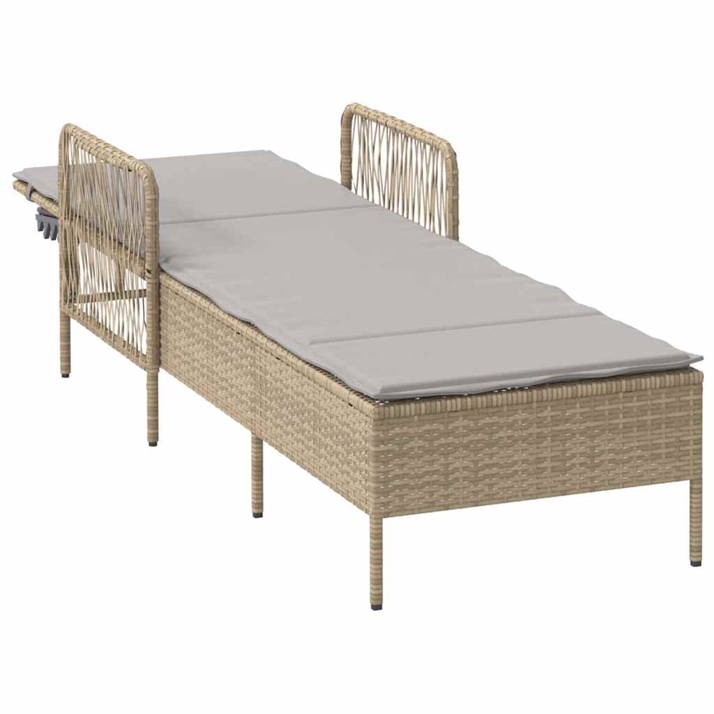 Solstol polyrattan Beige og lys grå