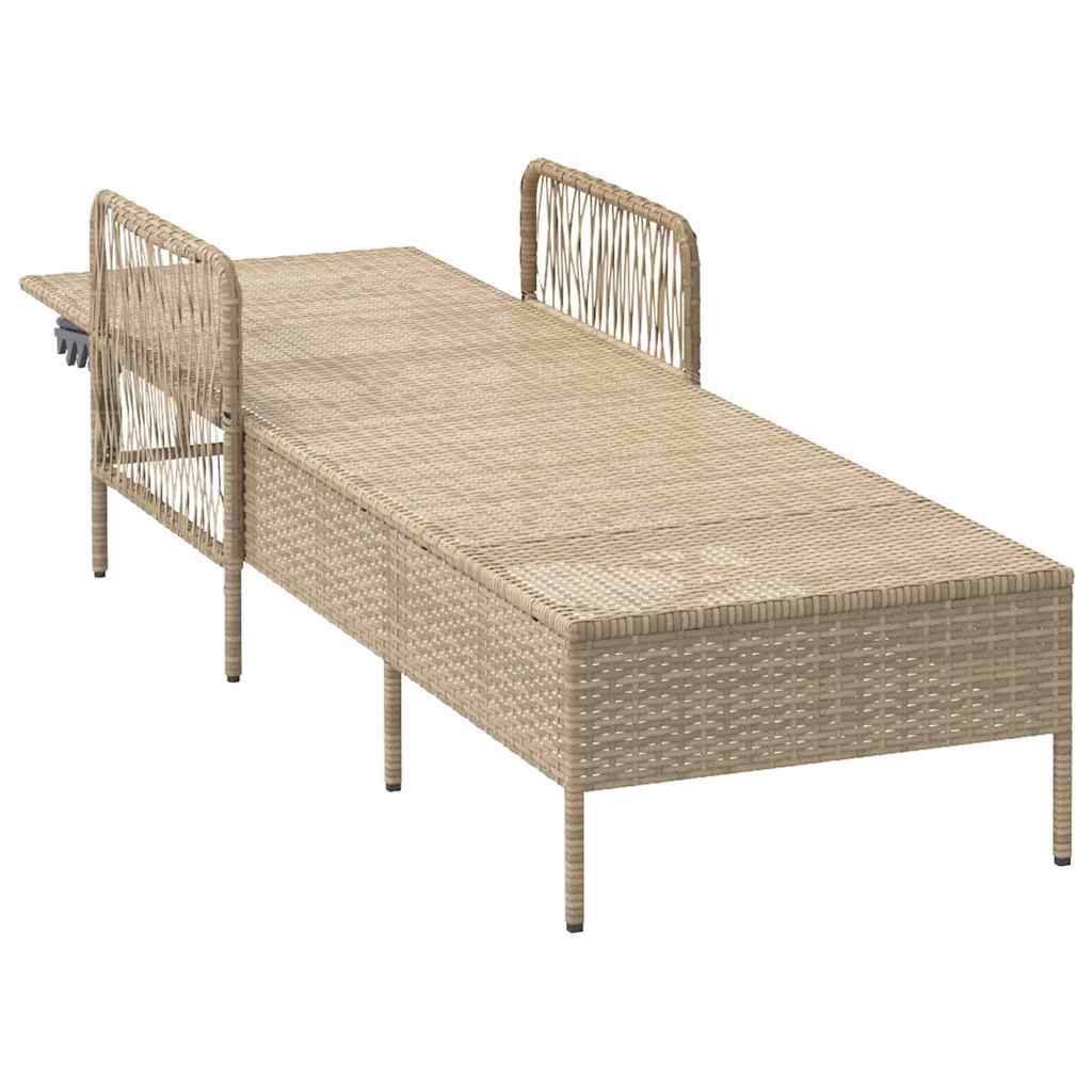 Solstol polyrattan Beige og lys grå