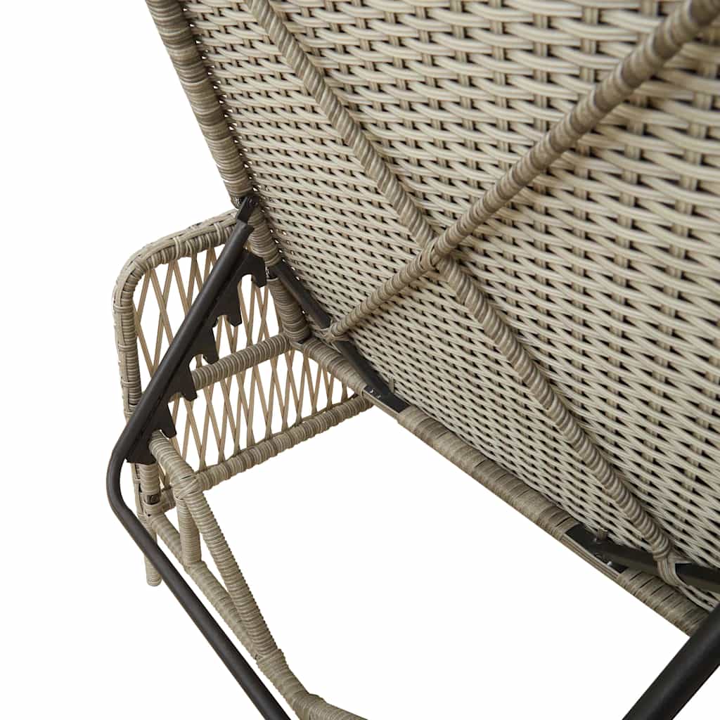 Solstol polyrattan Lysegrå og mørkegrå