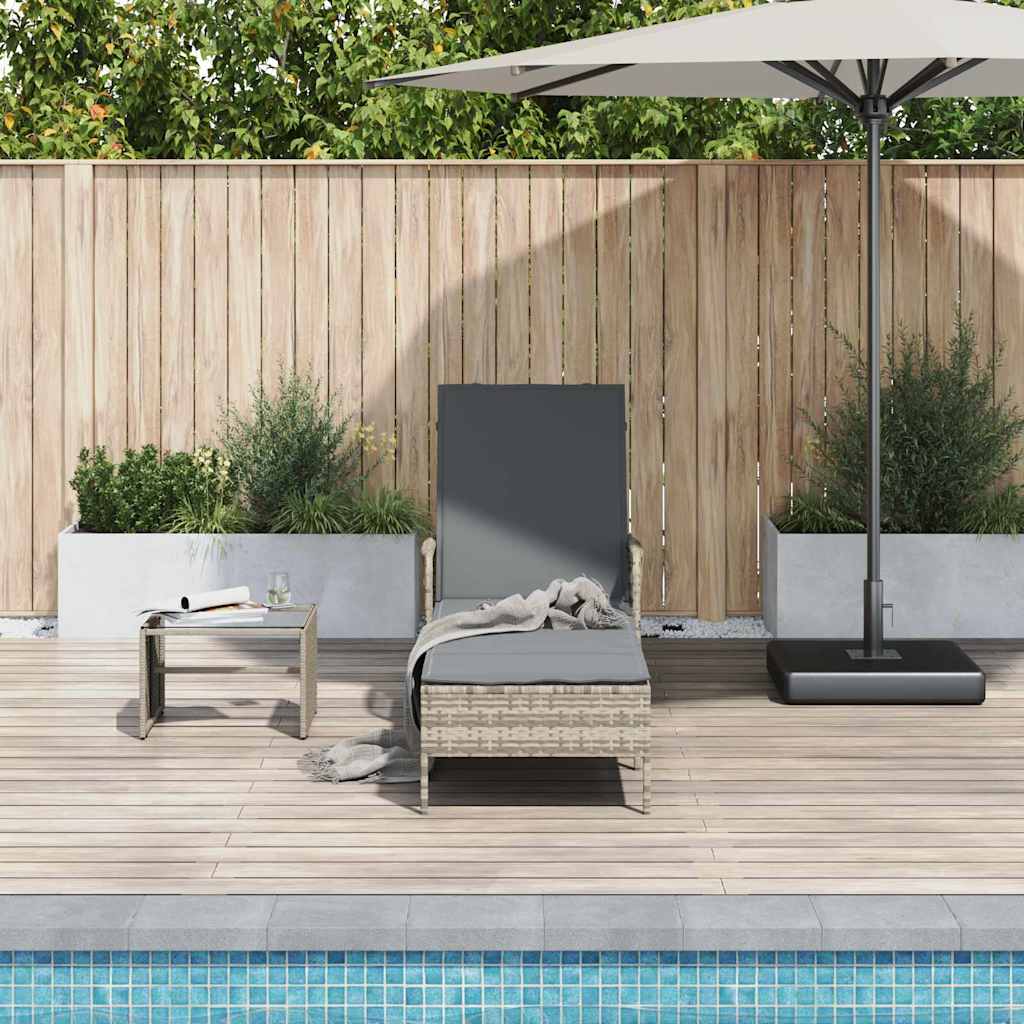 Solstol polyrattan Lysegrå og mørkegrå