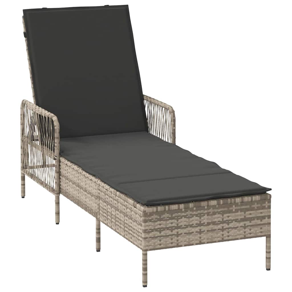 Solstol polyrattan Lysegrå og mørkegrå
