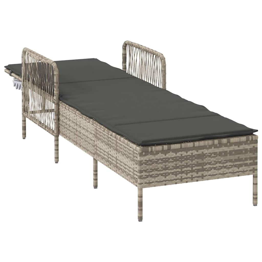 Solstol polyrattan Lysegrå og mørkegrå