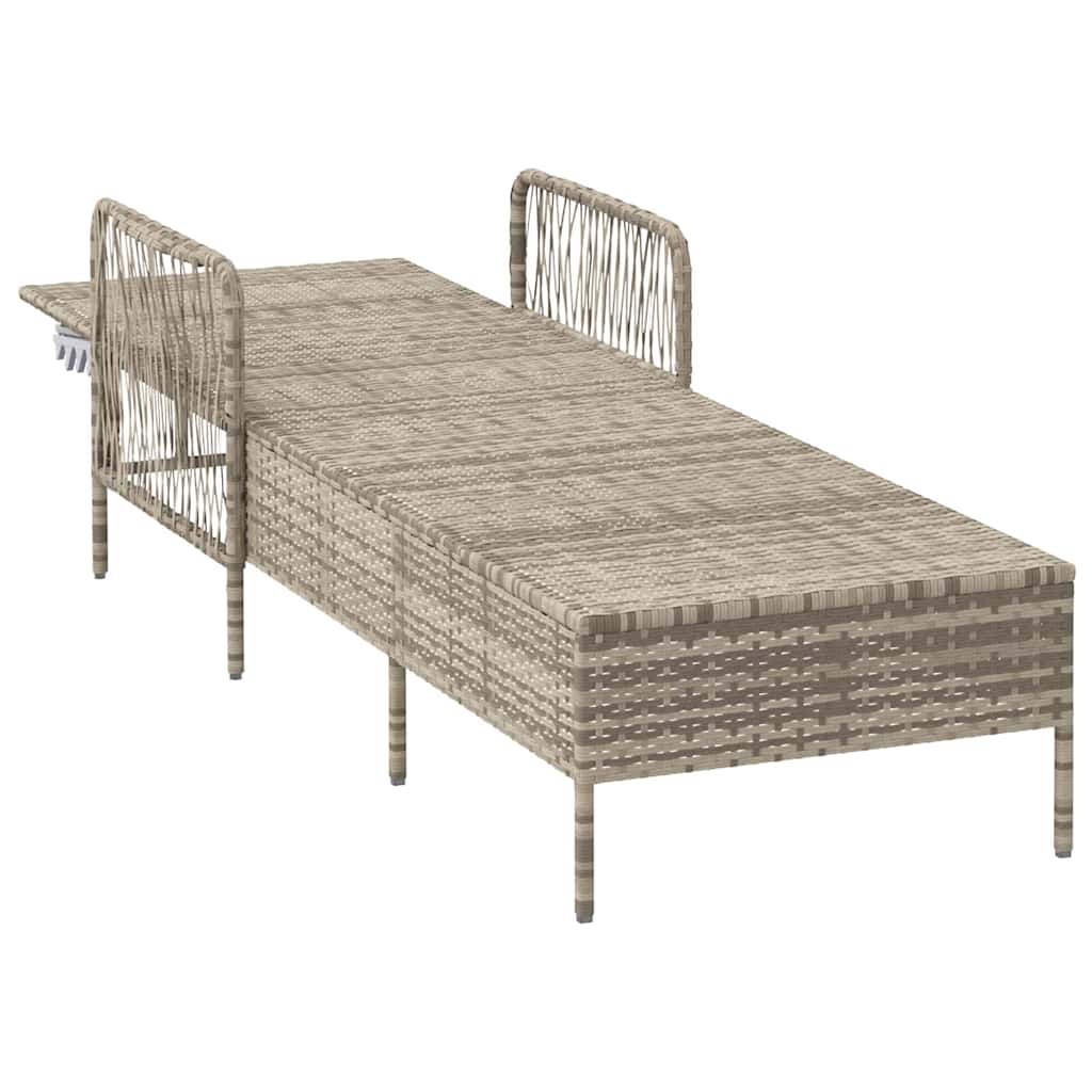 Solstol polyrattan Lysegrå og mørkegrå