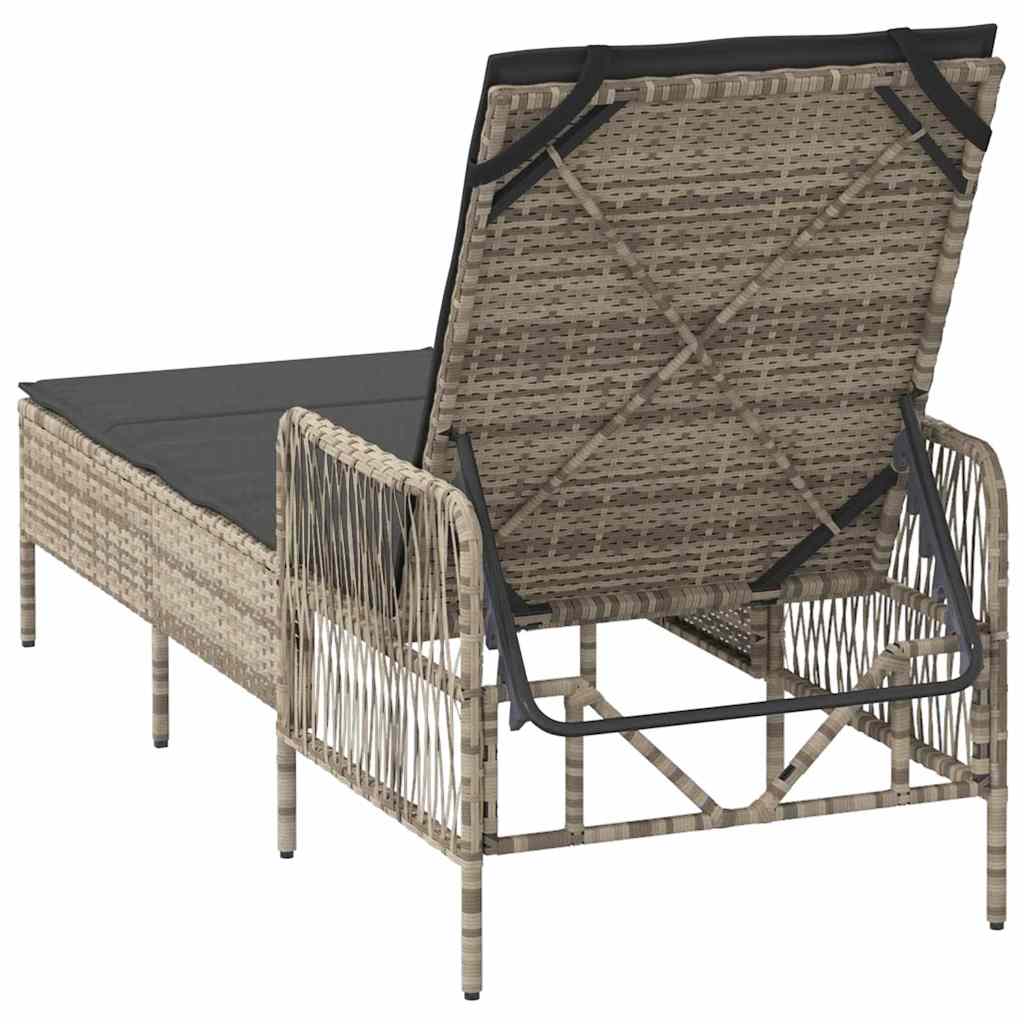 Solstol polyrattan Lysegrå og mørkegrå