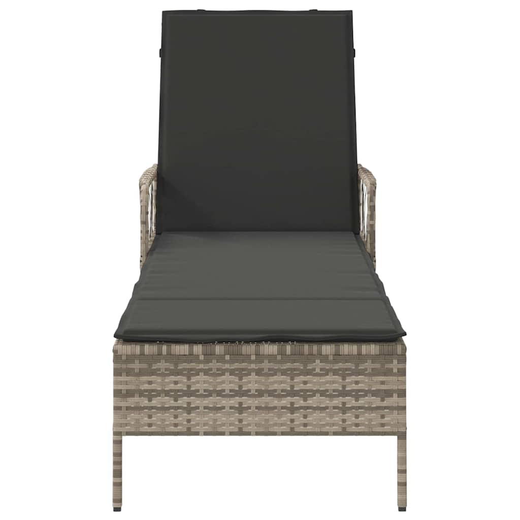 Solstol polyrattan Lysegrå og mørkegrå
