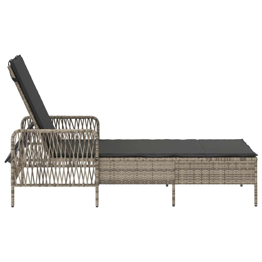 Solstol polyrattan Lysegrå og mørkegrå