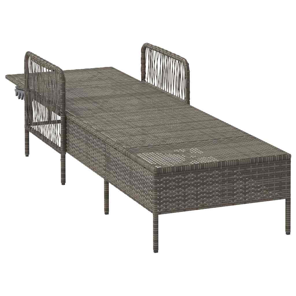 Solstol polyrattan Grå og Marineblå