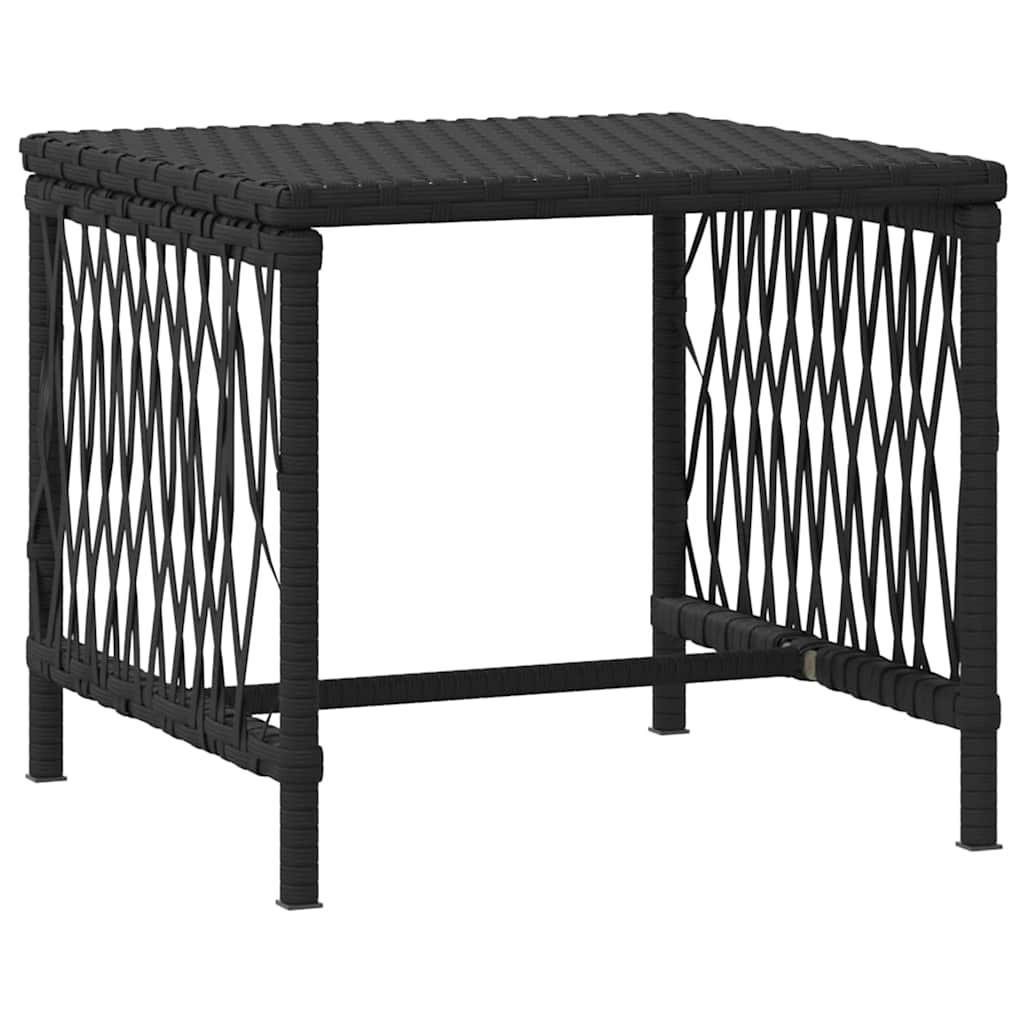 Solstol 3 stk. polyrattan Sort og Cremehvid