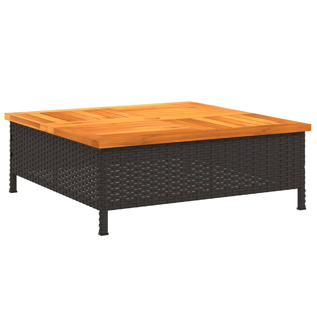 skjuler til parasolfod 70x70x25 cm polyrattan og akacietræ sort
