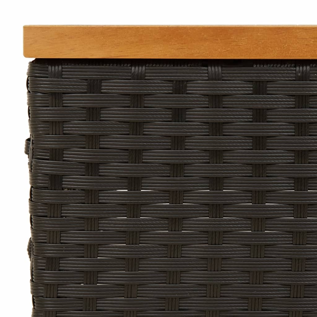 skjuler til parasolfod 70x70x25 cm polyrattan og akacietræ sort