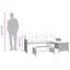 havesofa med bord og hynder L-formet polyrattan sort