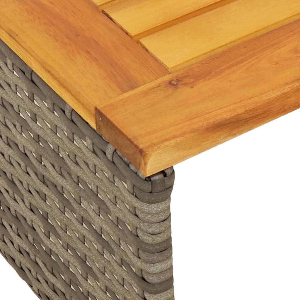 havesofa med bord og hynder L-formet polyrattan grå