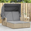solseng med baldakin og hynder polyrattan beige