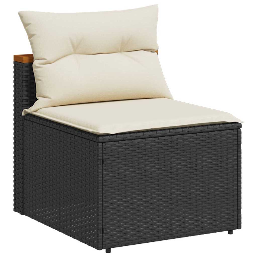 sofamoduler til haven 2 stk. med hynder polyrattan sort