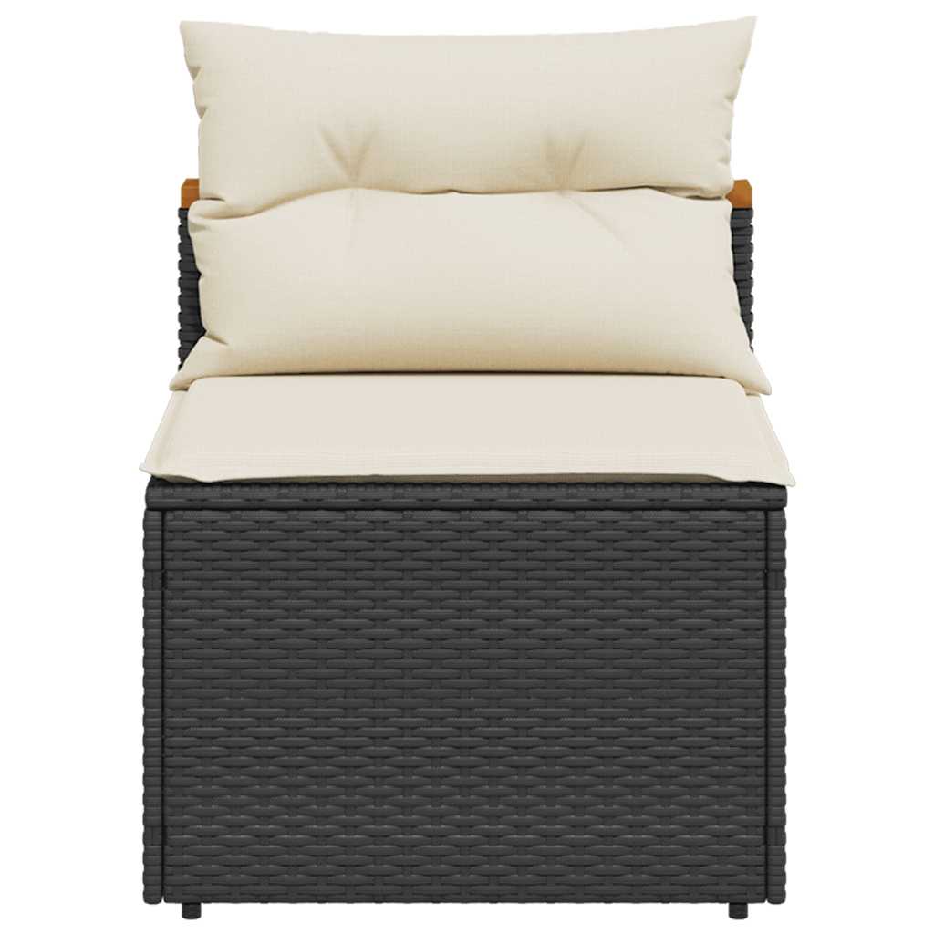 sofamoduler til haven 2 stk. med hynder polyrattan sort