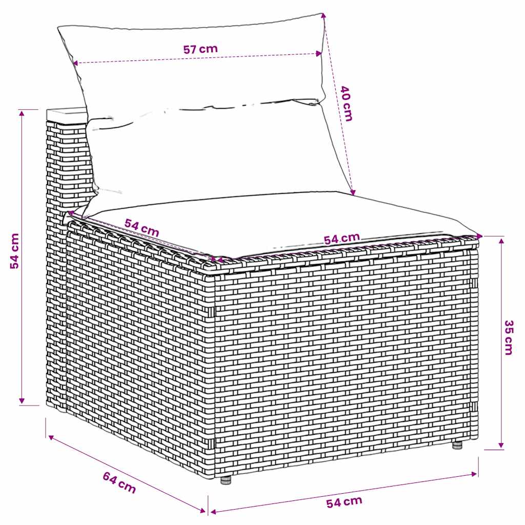 sofamoduler til haven 2 stk. med hynder polyrattan sort