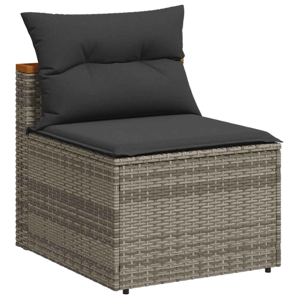 sofamoduler til haven 2 stk. med hynder polyrattan grå