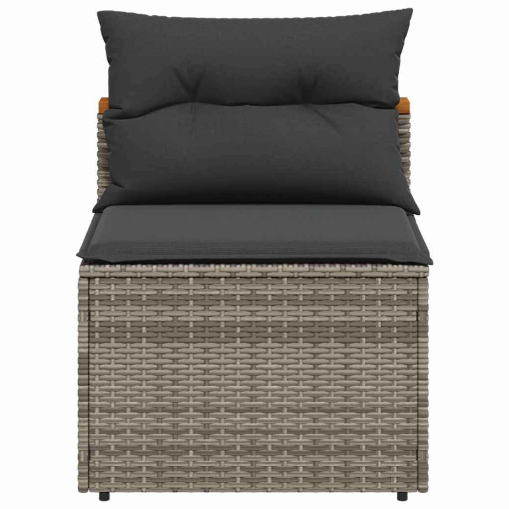 sofamoduler til haven 2 stk. med hynder polyrattan grå