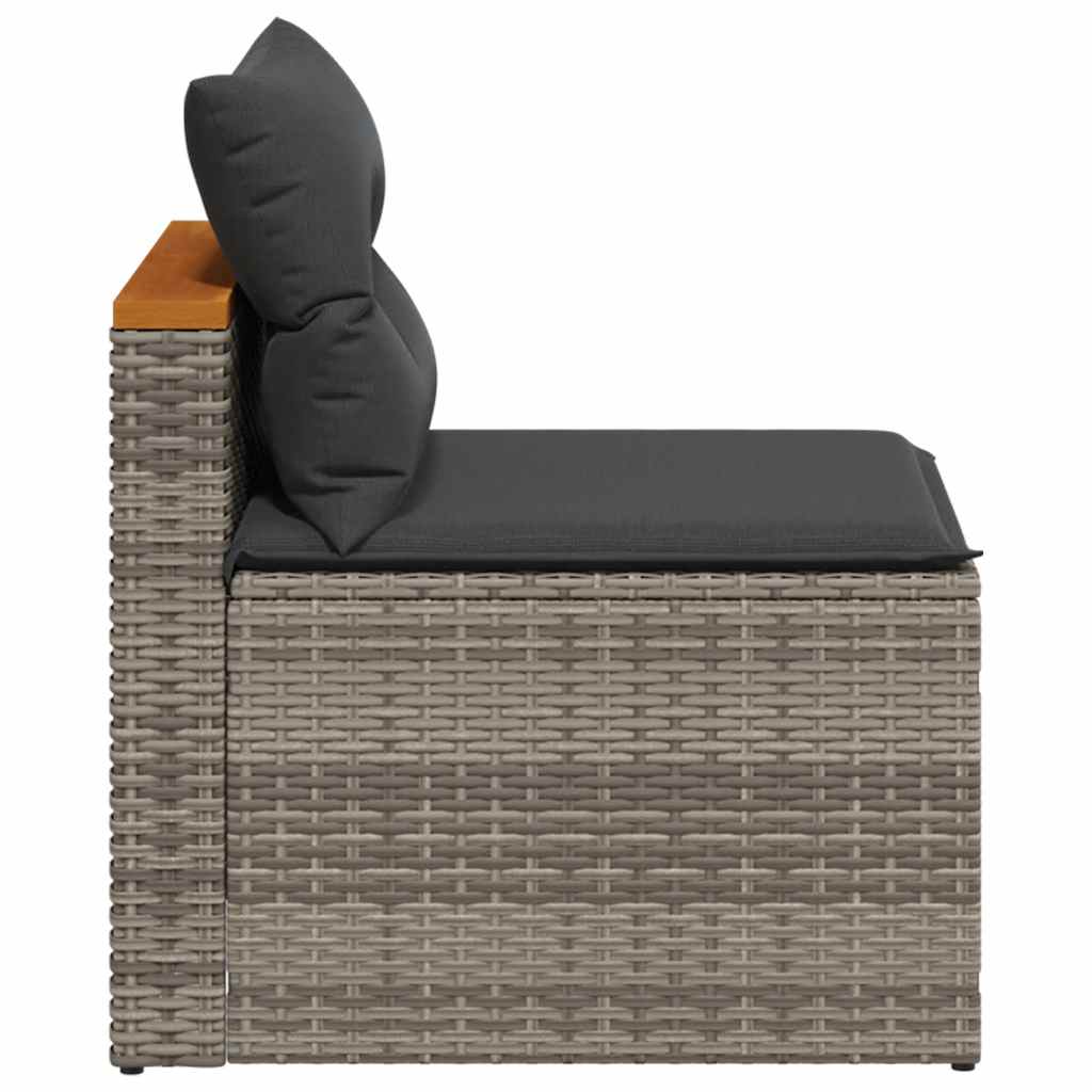 sofamoduler til haven 2 stk. med hynder polyrattan grå