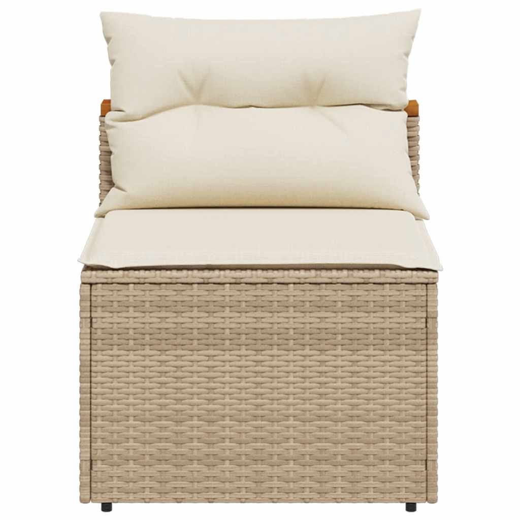 sofamoduler til haven 2 stk. med hynder polyrattan beige
