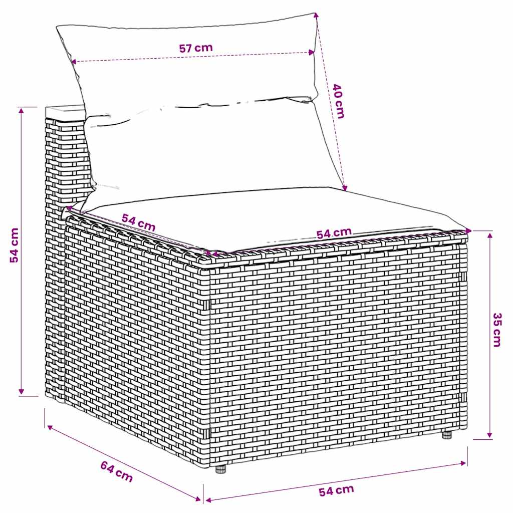 sofamoduler til haven 2 stk. med hynder polyrattan beige