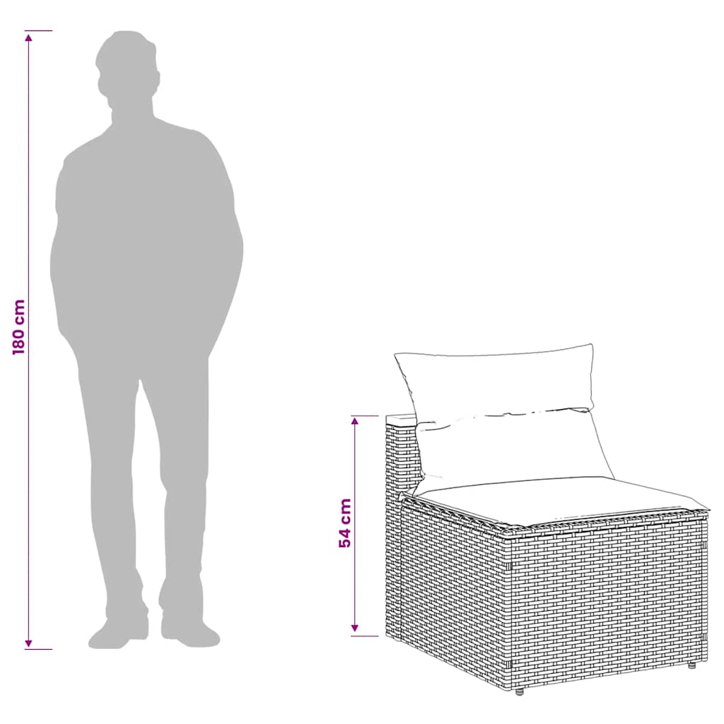 sofamoduler til haven 2 stk. med hynder polyrattan beige