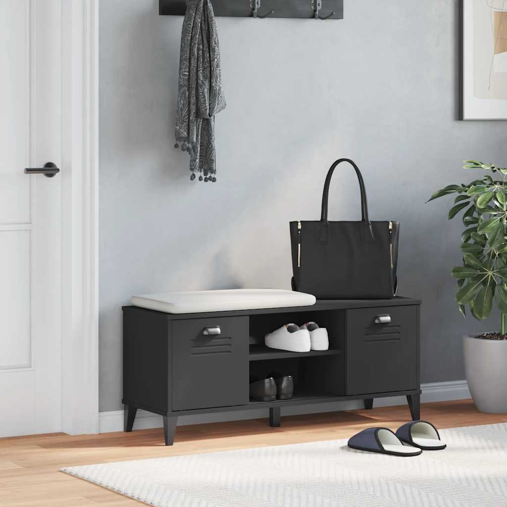 skobænk VIKEN 106x35x45 cm konstrueret træ sort