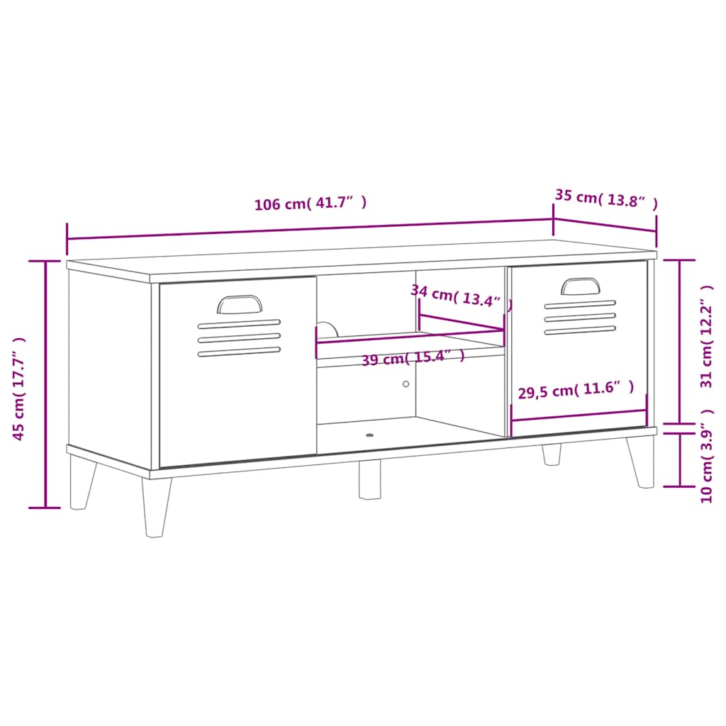 skobænk VIKEN 106x35x45 cm konstrueret træ sort