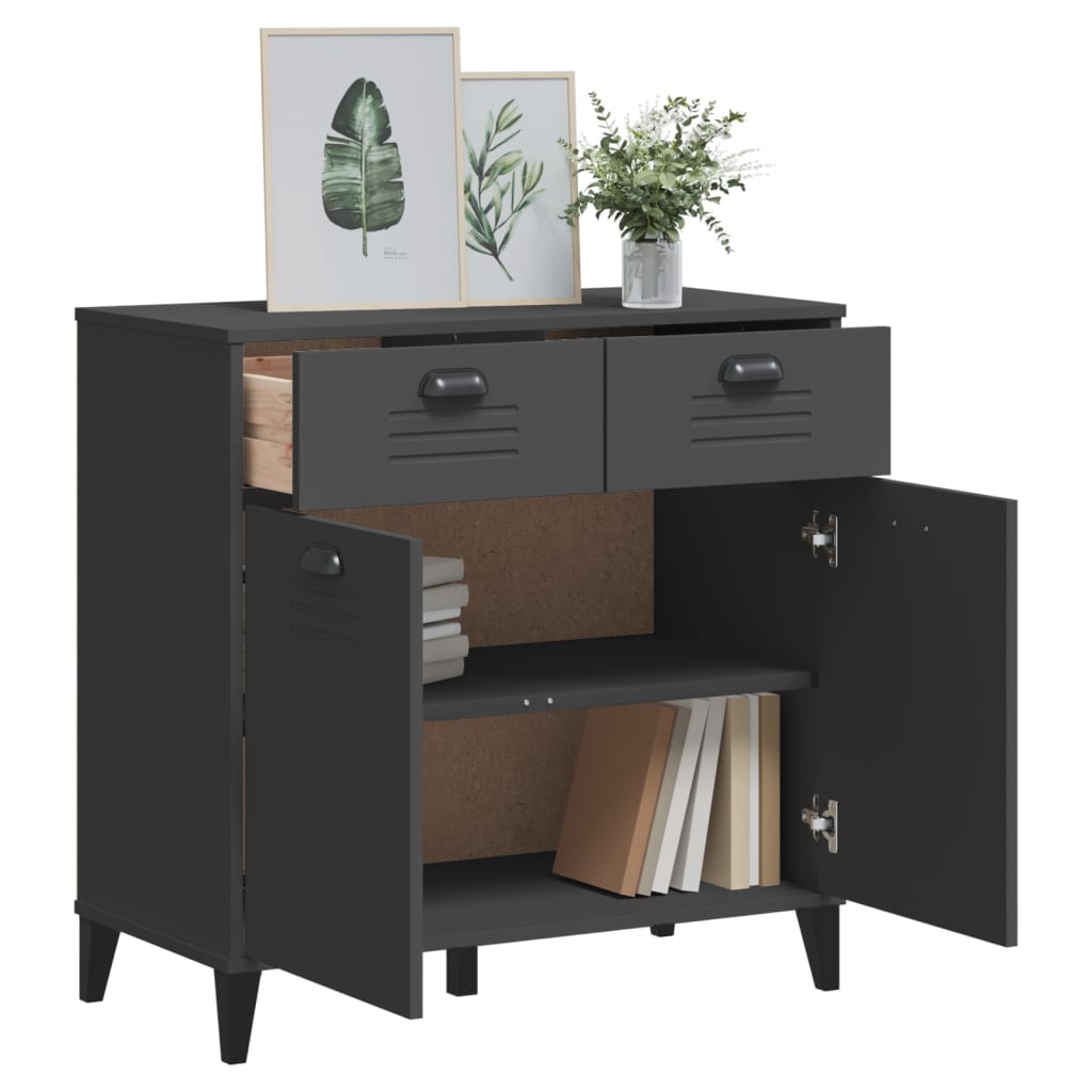 skænk VIKEN 80x40x80 cm konstrueret træ antracitgrå
