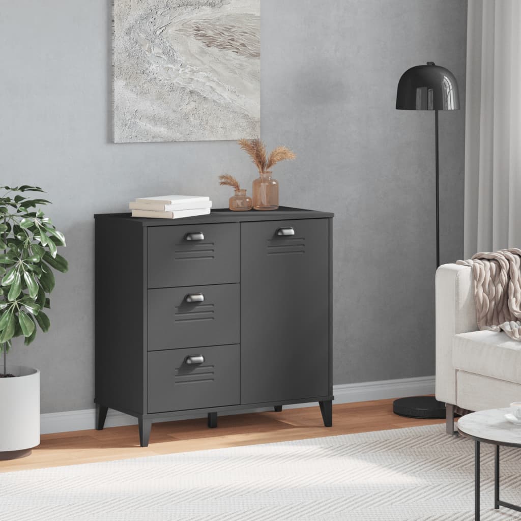 skænk VIKEN 80x40x80 cm konstrueret træ antracitgrå