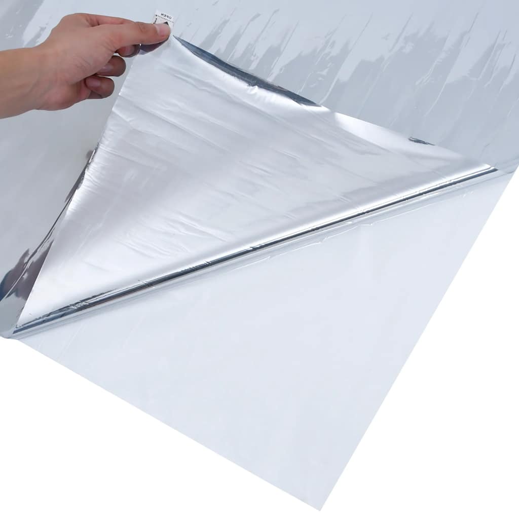 solfilm 45x500 cm reflekterende effekt PVC sølvfarvet