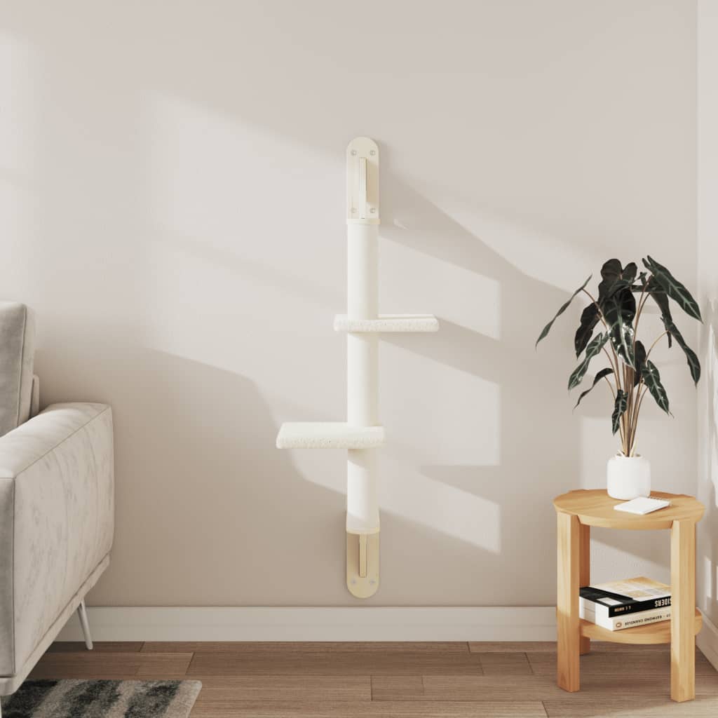væghængt kradsetræ med kradsestolpe 108 cm cremefarvet