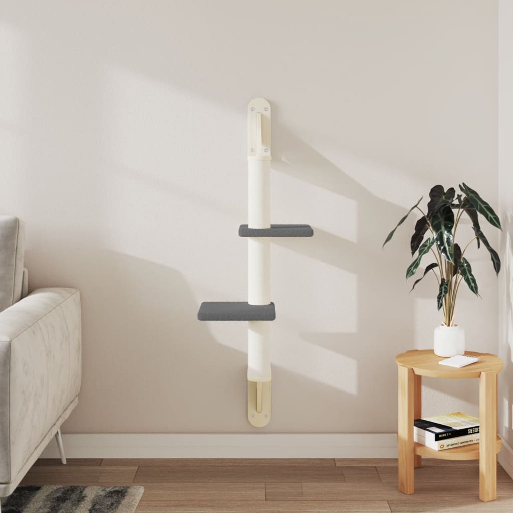 væghængt kradsetræ med kradsestolpe 108 cm mørkegrå