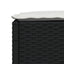 haveskammel med hynde 63,5x56x32 cm polyrattan sort