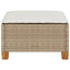 haveskammel med hynde 63,5x56x32 cm polyrattan beige