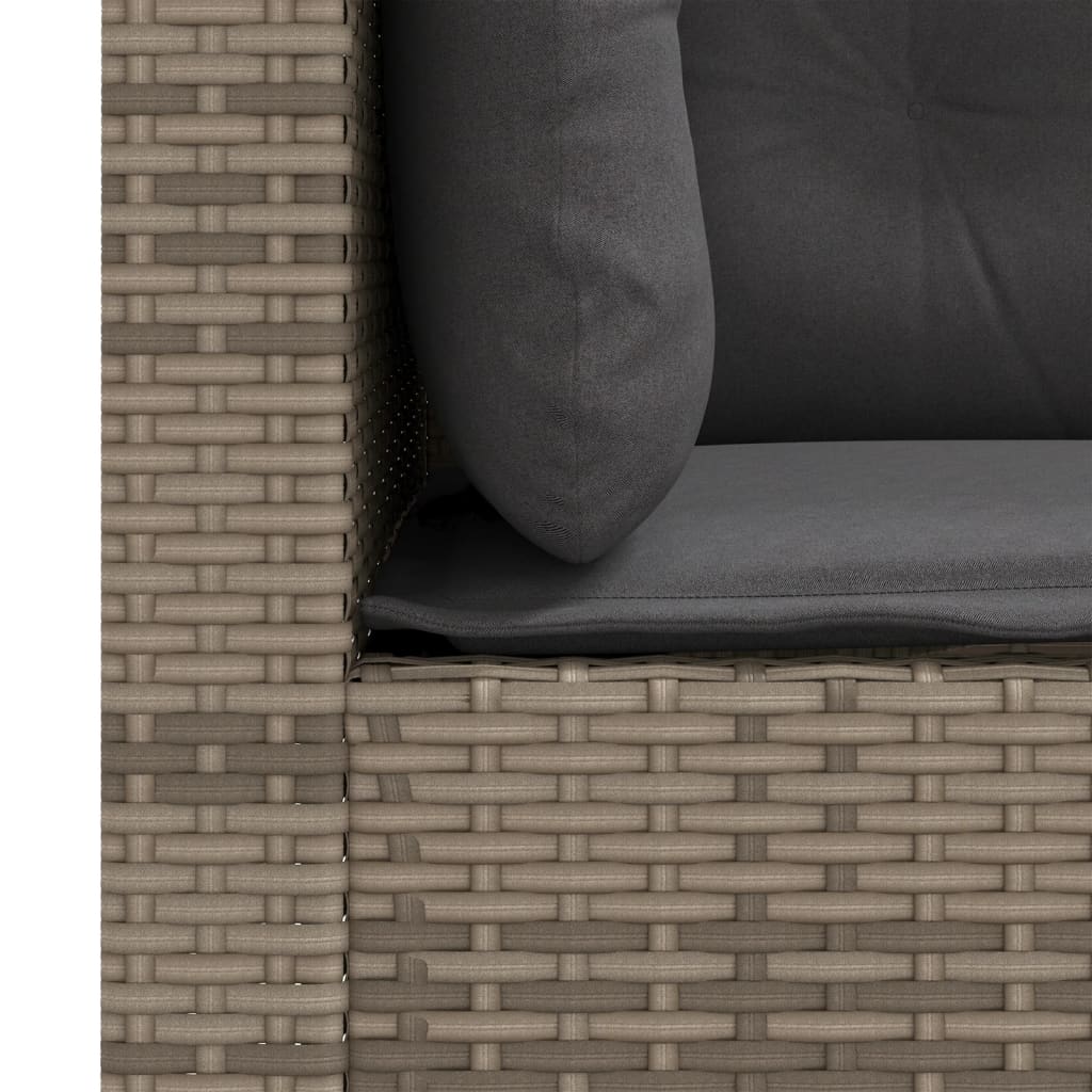 hjørnemoduler til havesofa 2 stk. med hynder polyrattan grå