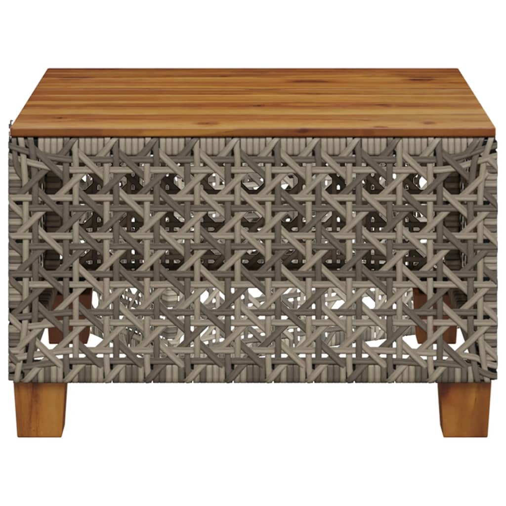 havebord 55x55x36 cm polyrattan og akacietræ grå