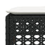 haveskammel med hynde 63,5x56x32 cm polyrattan sort