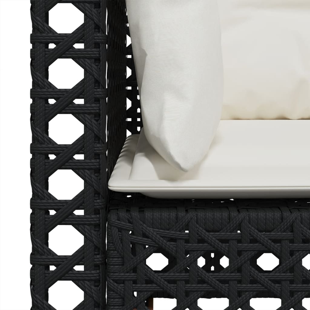 hjørnemoduler til havesofa 2 stk. med hynder polyrattan sort