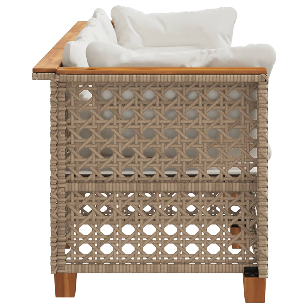 3-personers havesofa med hynder polyrattan beige