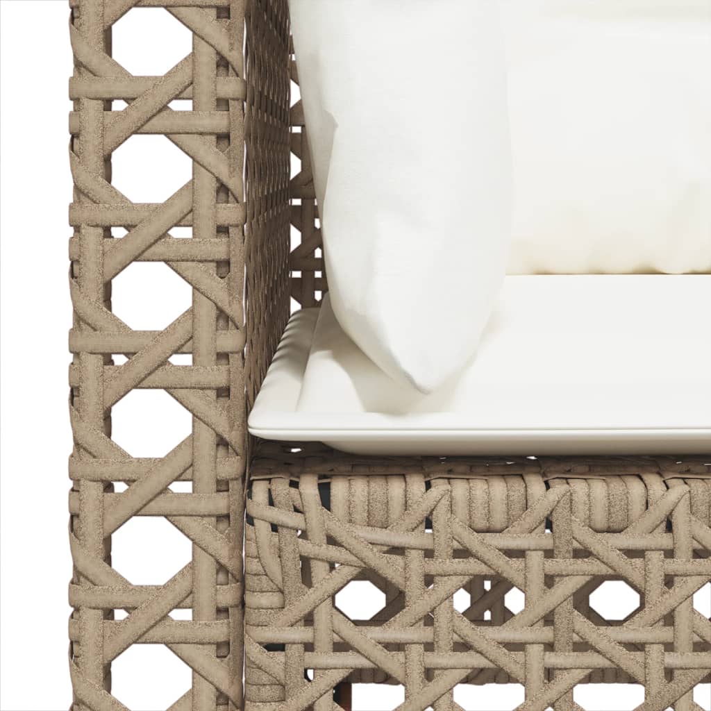 3-personers havesofa med hynder polyrattan beige