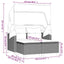 2-personers havesofa med baldakin og skamler polyrattan beige