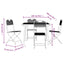 spisebordssæt til haven 5 dele metal og meshstof antracitgrå