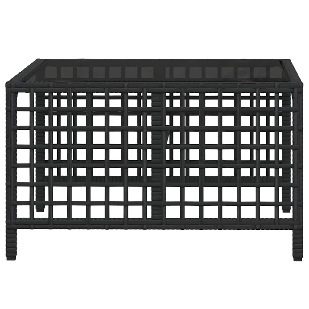 hjørnesofasæt til haven 3 dele med hynder polyrattan sort