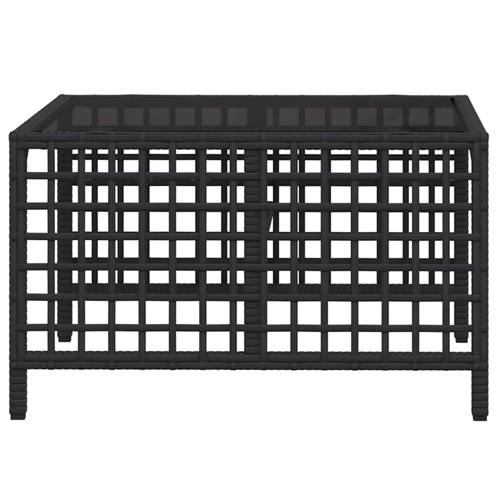 hjørnesofasæt til haven 3 dele med hynder polyrattan sort