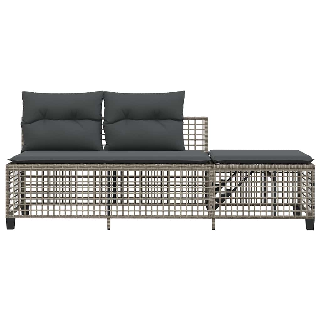 hjørnesofasæt til haven 3 dele med hynder polyrattan grå