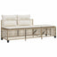 hjørnesofasæt til haven 3 dele med hynder polyrattan beige
