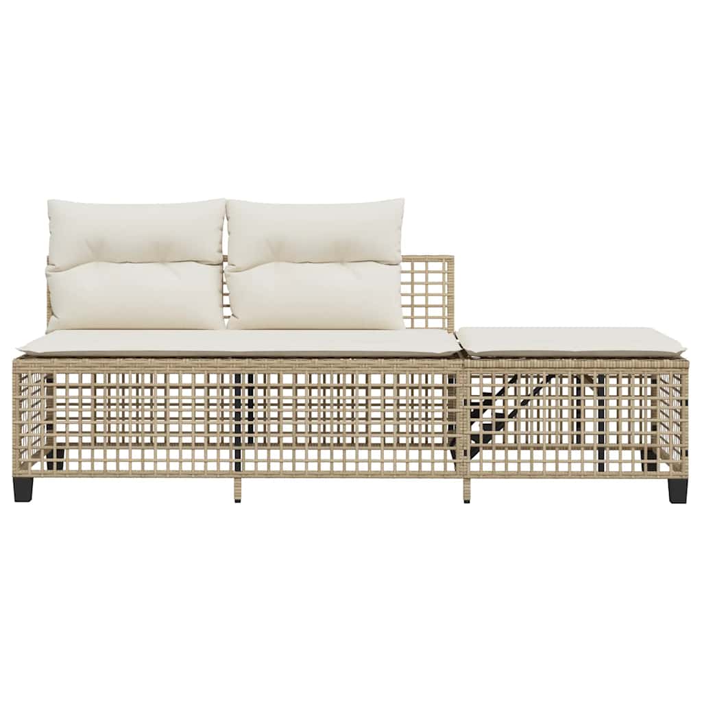 hjørnesofasæt til haven 3 dele med hynder polyrattan beige