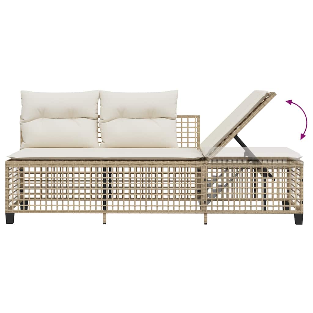 hjørnesofasæt til haven 3 dele med hynder polyrattan beige