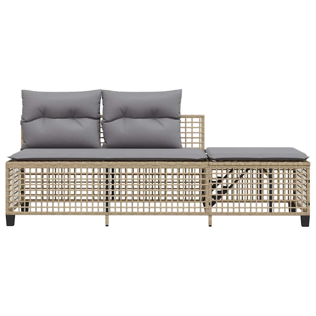 hjørnesofasæt til haven 3 dele med hynder polyrattan beige